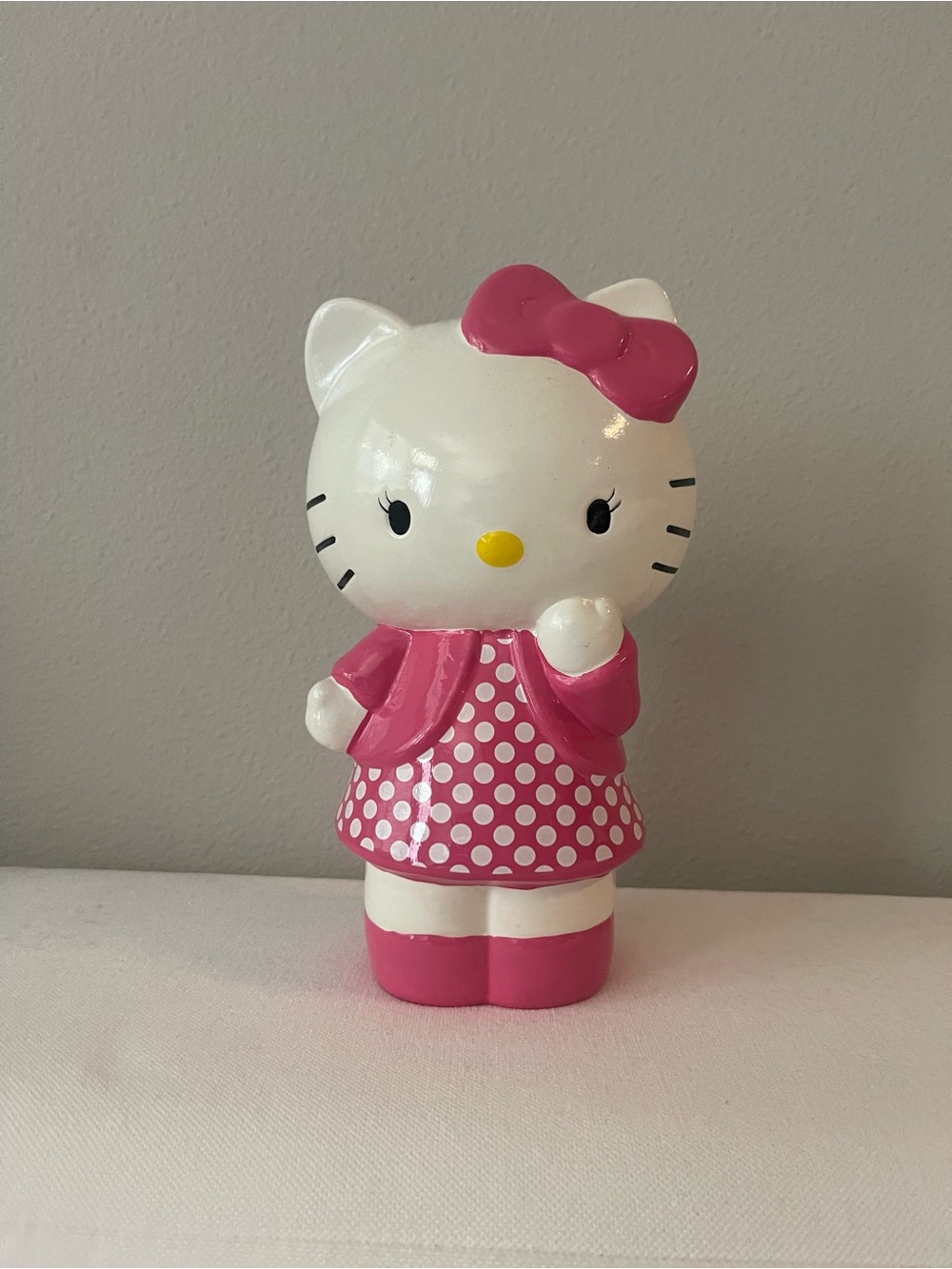Hello Kitty White and Pink Polka Dot coin bank